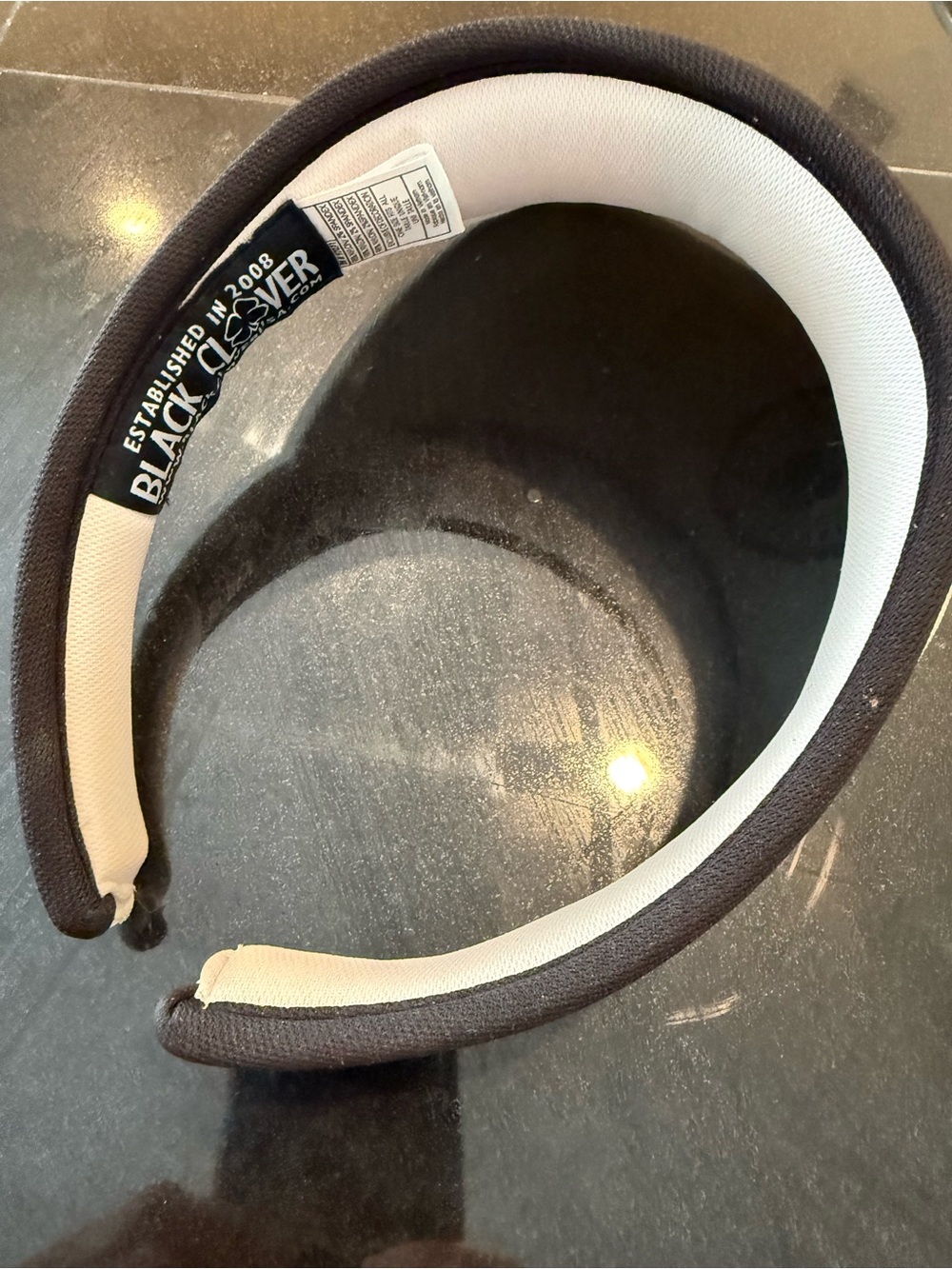 White Live Lucky Visor with Black Clover Accent - Picture 2 of 2